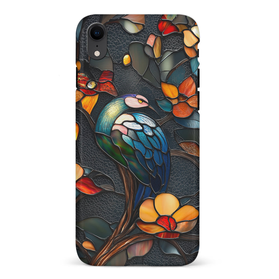 iPhone XR Vibrant Peacock Stained Glass Phone Case