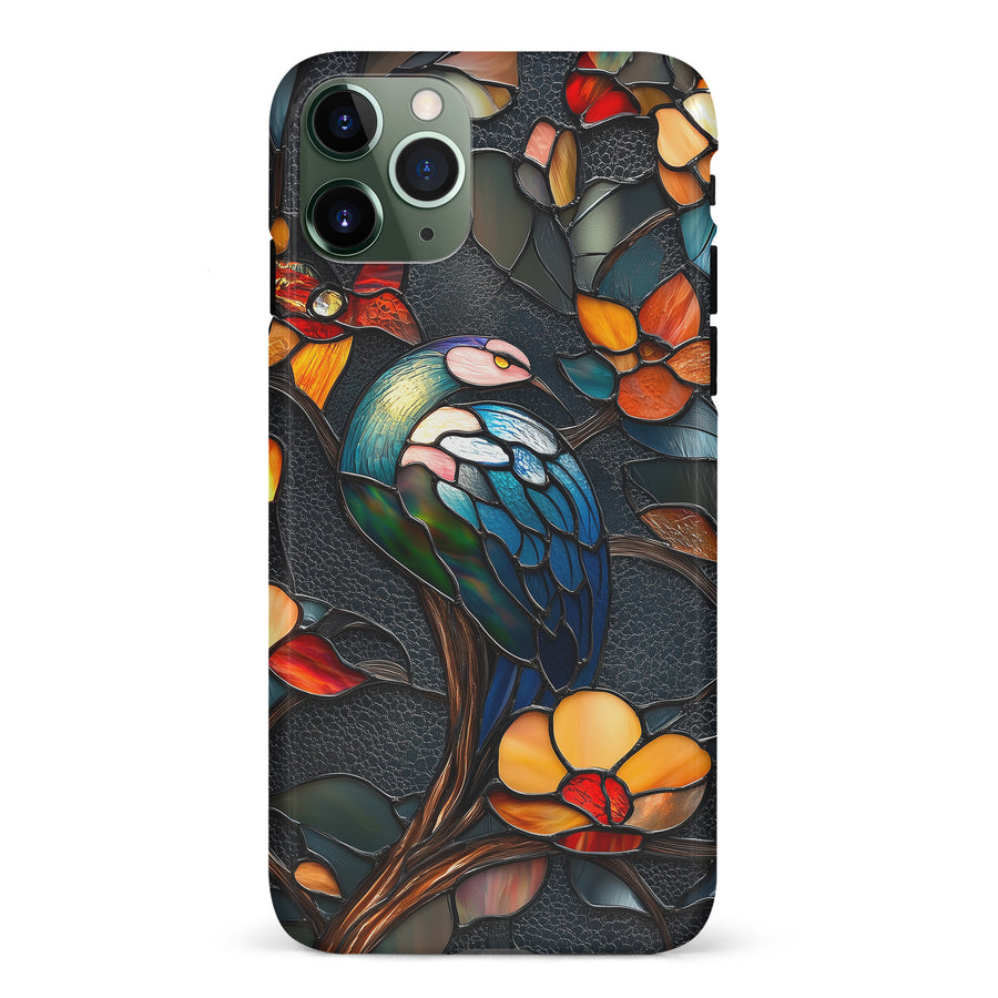 iPhone 11 Pro Vibrant Peacock Stained Glass Phone Case