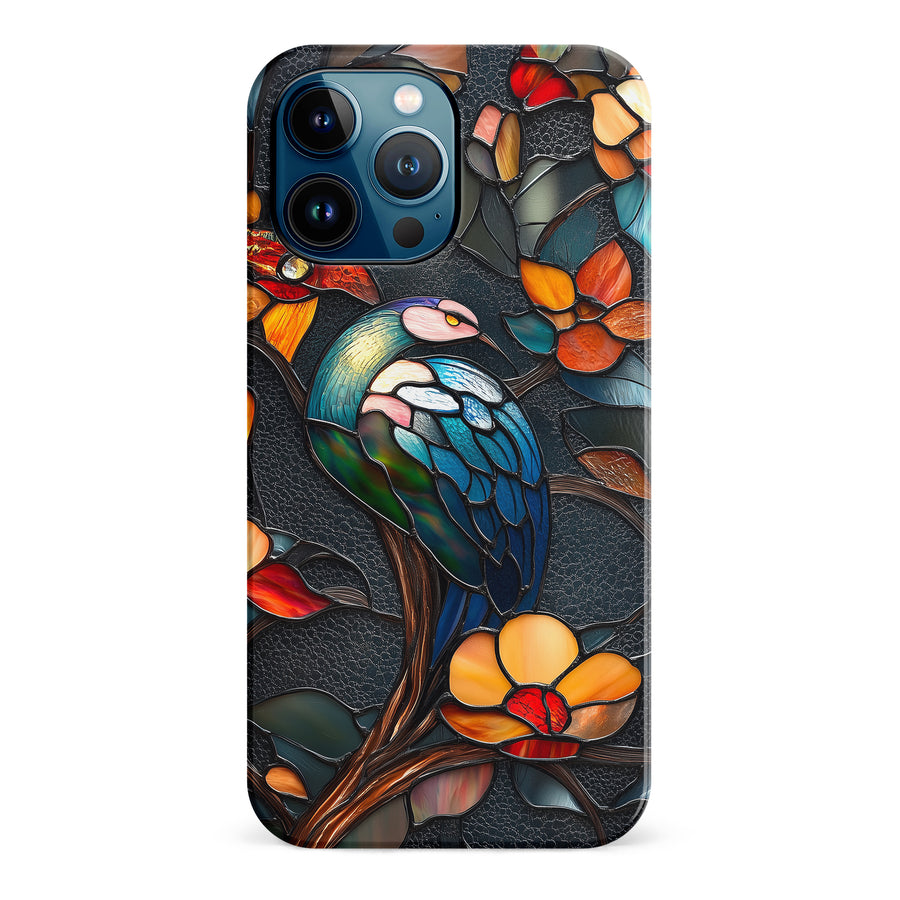 iPhone 12 Pro Max Vibrant Peacock Stained Glass Phone Case