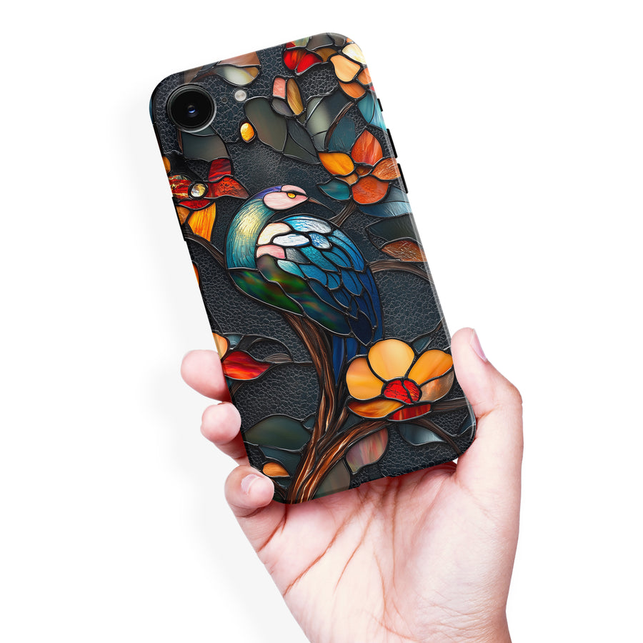 Vibrant Peacock Stained Glass Phone Case