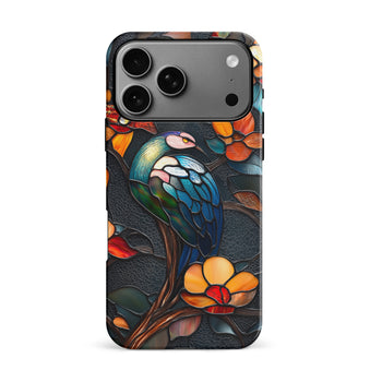 iPhone 17 Pro Max Vibrant Peacock Stained Glass Phone Case