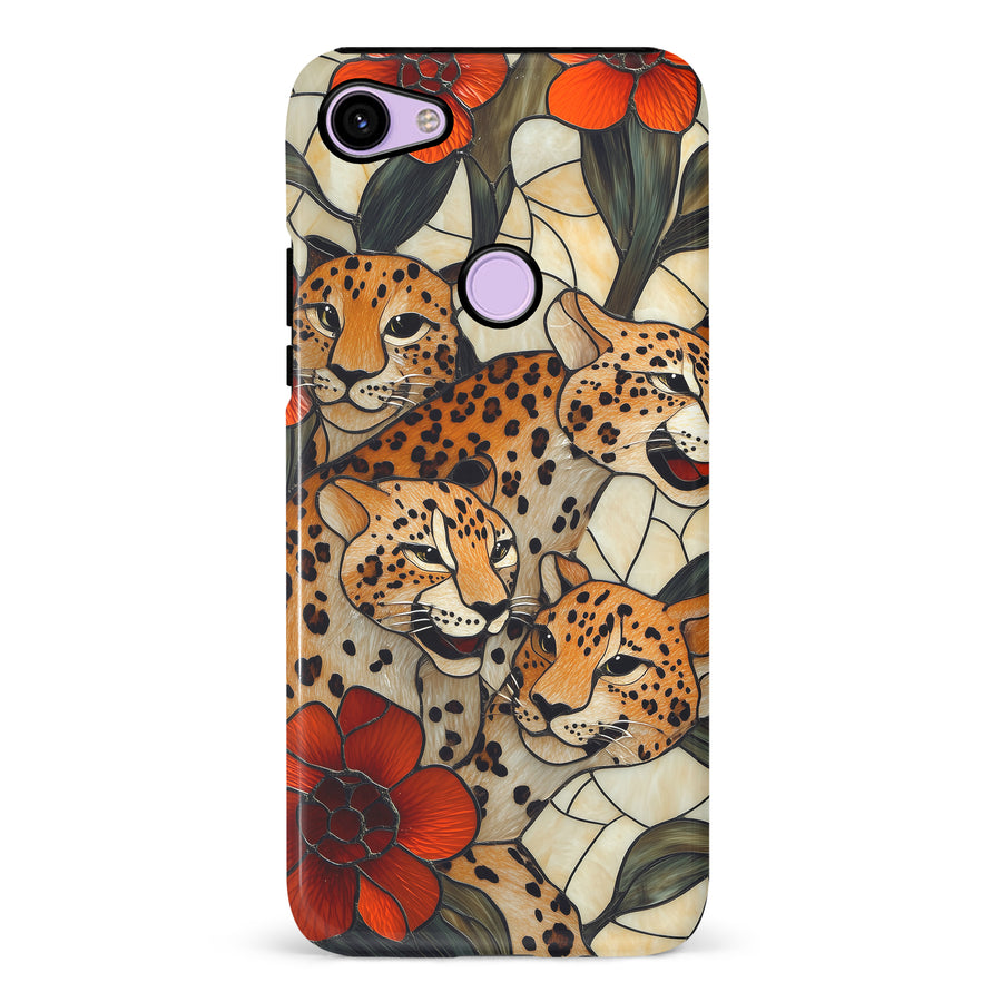 Google Pixel 3 Baby Leopards Stained Glass Phone Case