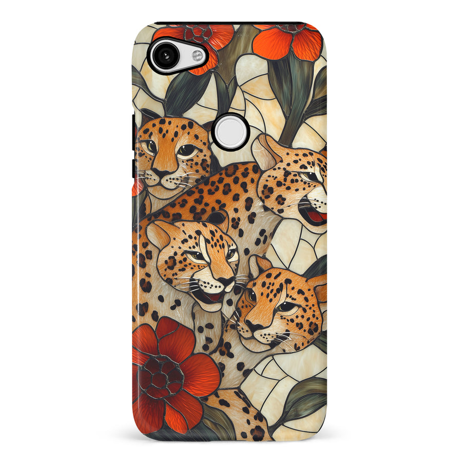 Google Pixel 3 XL Baby Leopards Stained Glass Phone Case