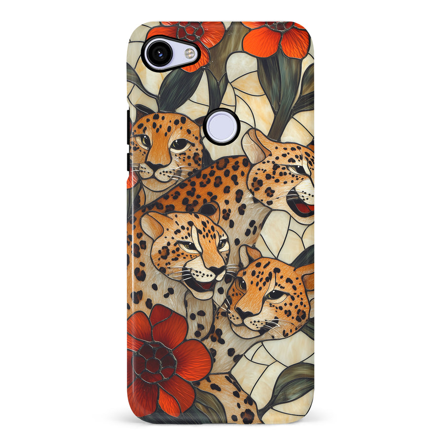 Google Pixel 3A Baby Leopards Stained Glass Phone Case