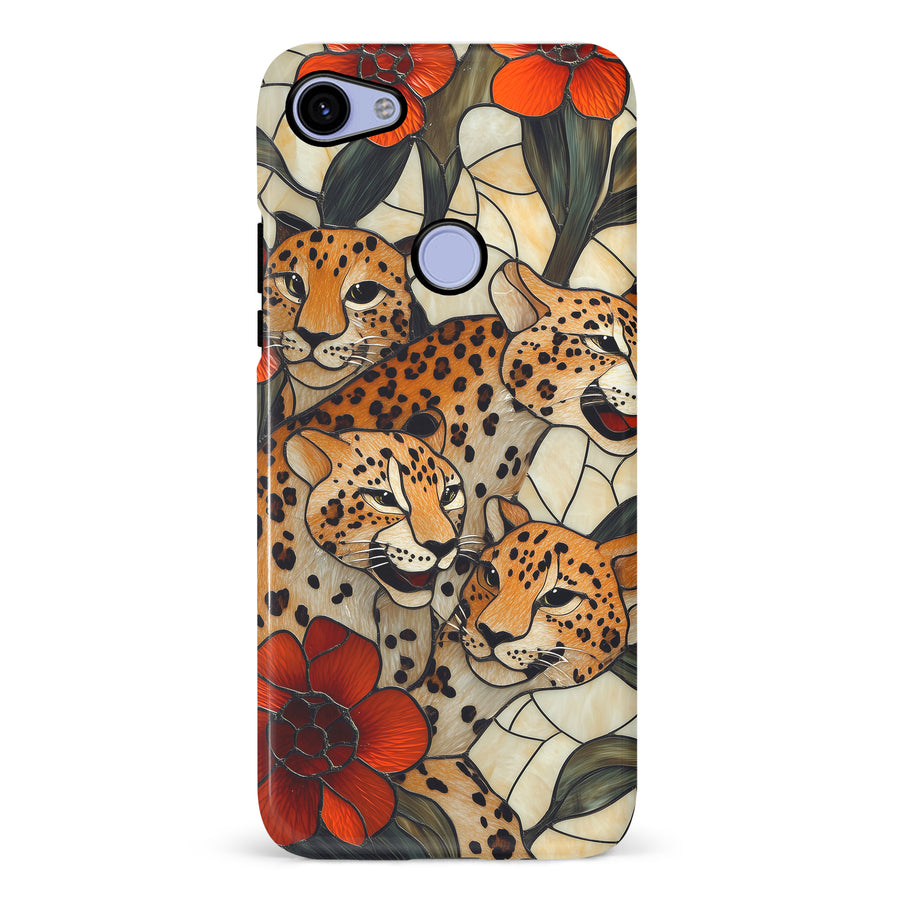 Google Pixel 3A XL Baby Leopards Stained Glass Phone Case