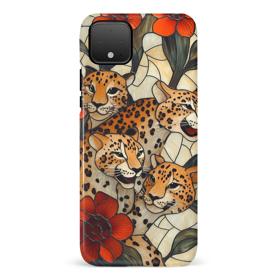 Google Pixel 4 Baby Leopards Stained Glass Phone Case