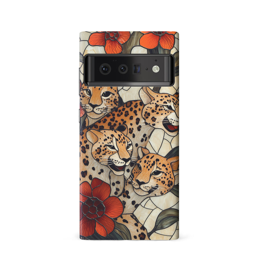 Google Pixel 6 Baby Leopards Stained Glass Phone Case