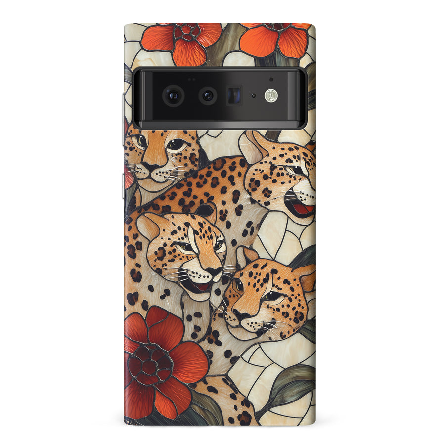 Google Pixel 6 Pro Baby Leopards Stained Glass Phone Case