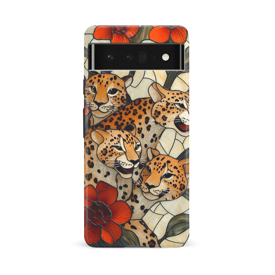 Google Pixel 6A Baby Leopards Stained Glass Phone Case