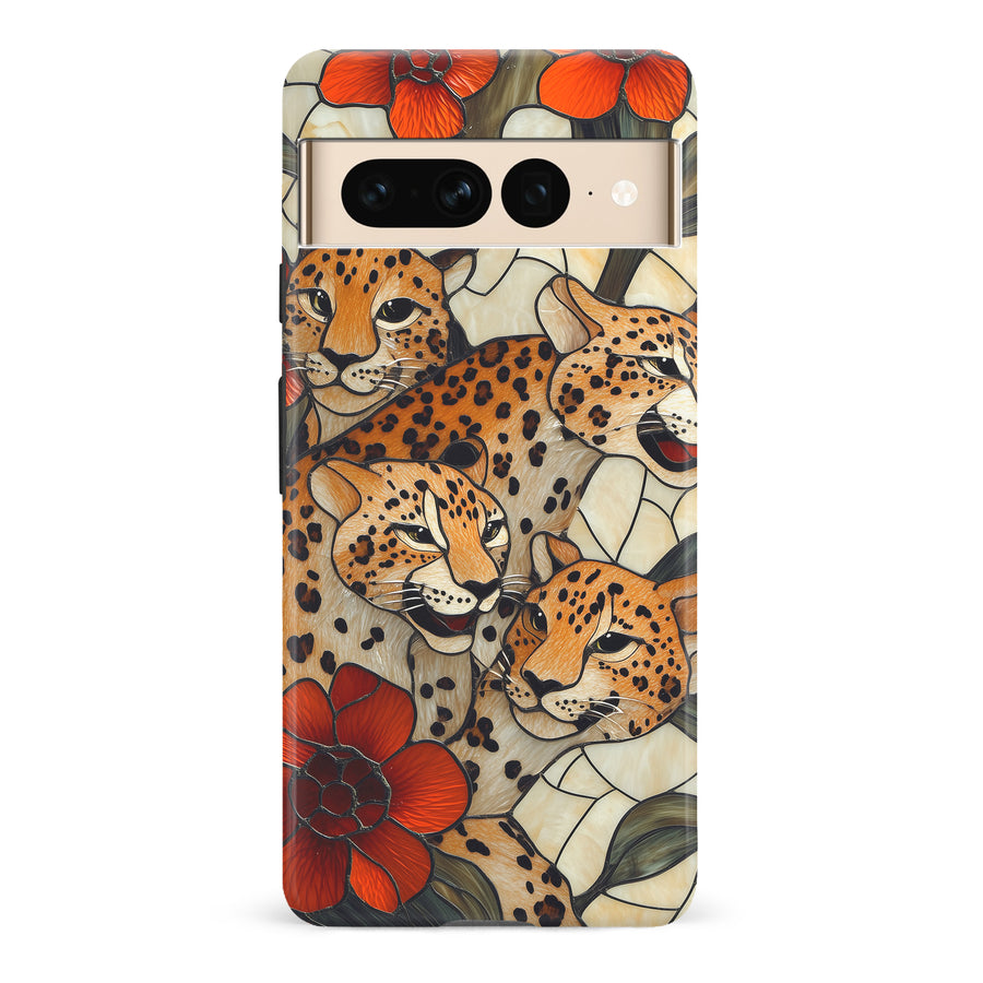 Google Pixel 7 Pro Baby Leopards Stained Glass Phone Case