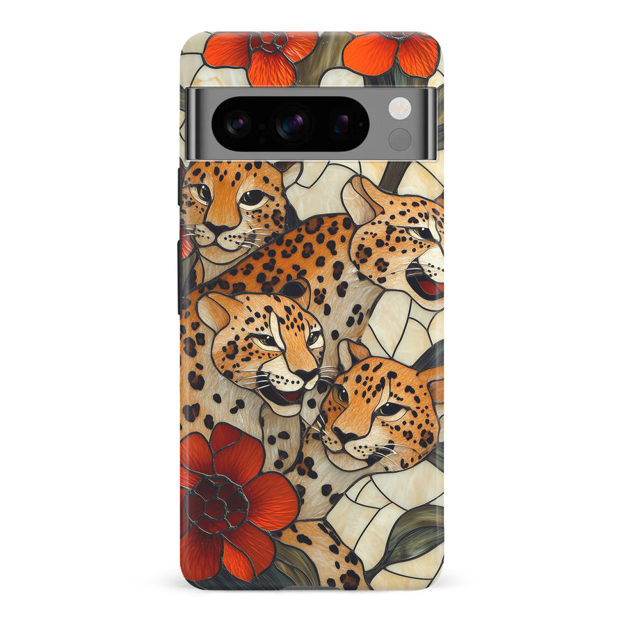 Google Pixel 8 Pro Baby Leopards Stained Glass Phone Case