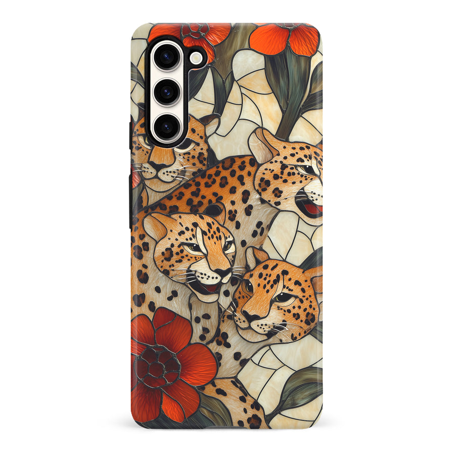 Samsung Galaxy S23 Baby Leopards Stained Glass Phone Case