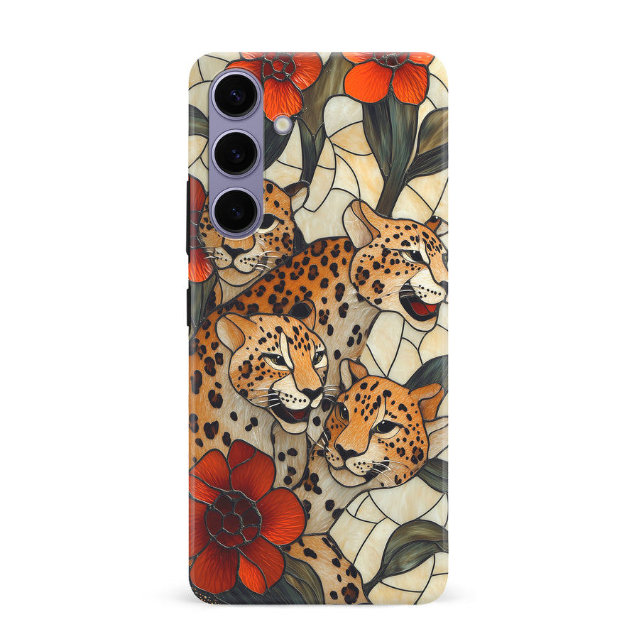 Samsung Galaxy S24 Plus Baby Leopards Stained Glass Phone Case