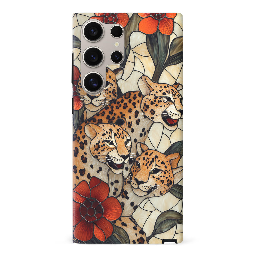 Samsung Galaxy S24 Ultra Baby Leopards Stained Glass Phone Case