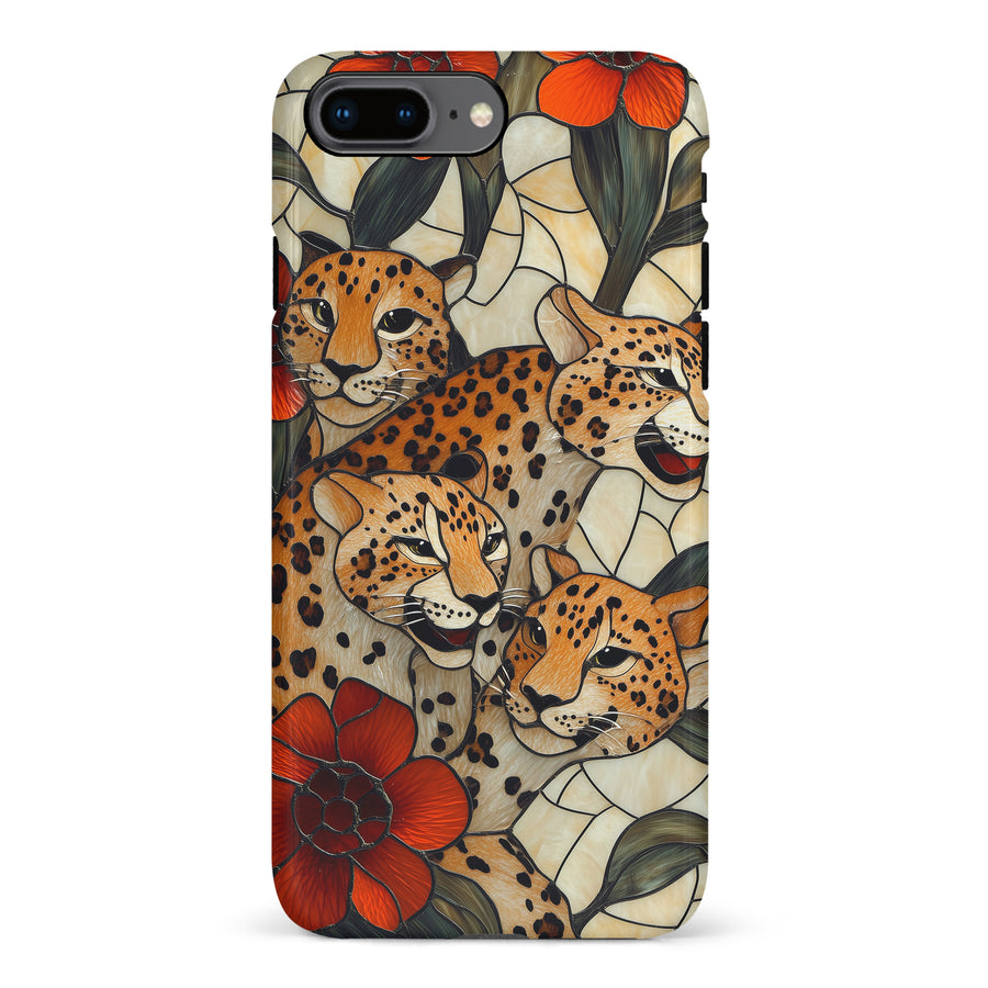 iPhone 8 Plus Baby Leopards Stained Glass Phone Case