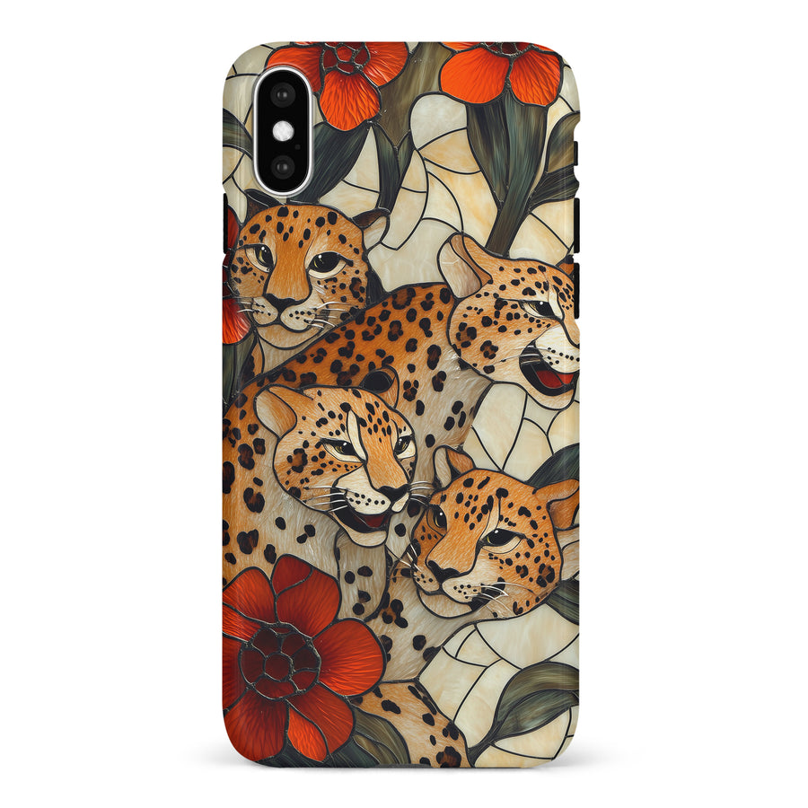 iPhone X/XS Baby Leopards Stained Glass Phone Case