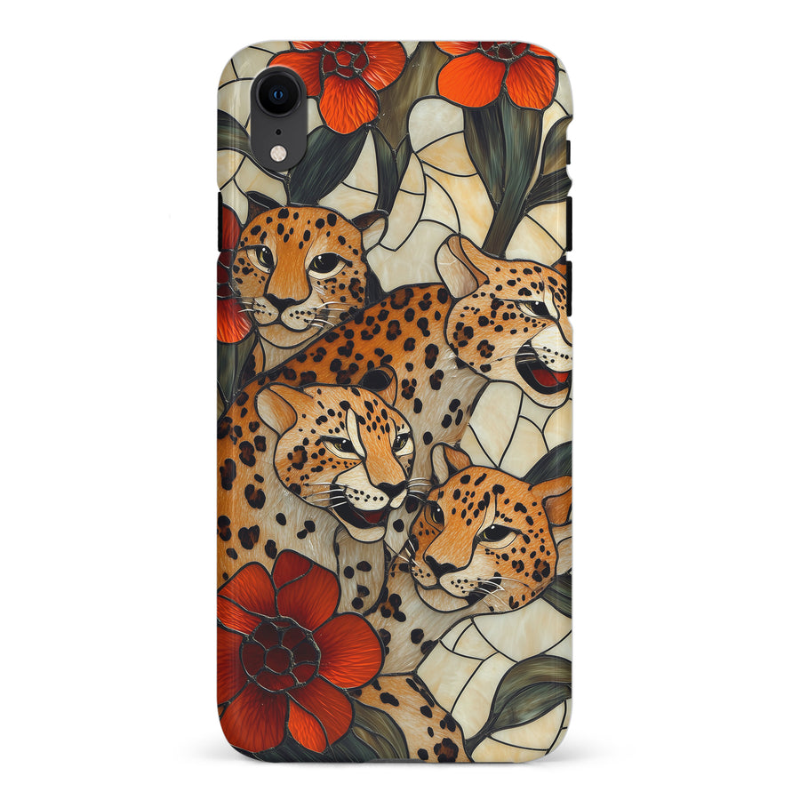 iPhone XR Baby Leopards Stained Glass Phone Case