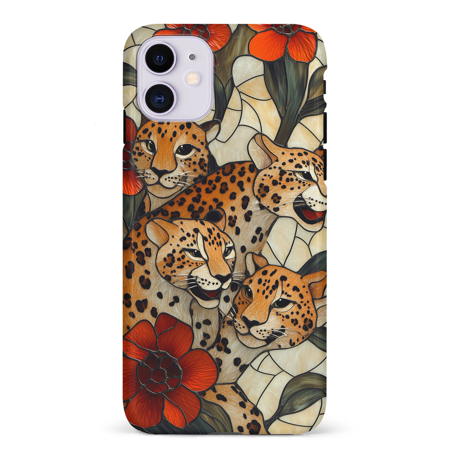 iPhone 11 Baby Leopards Stained Glass Phone Case