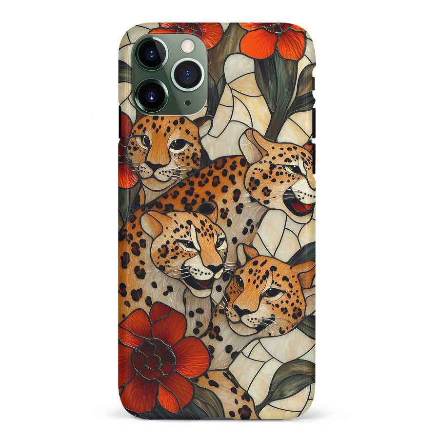 iPhone 11 Pro Baby Leopards Stained Glass Phone Case