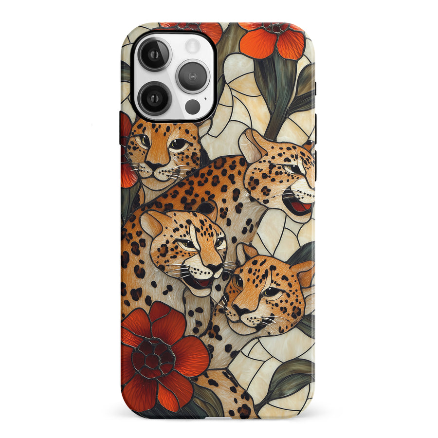 iPhone 12 Baby Leopards Stained Glass Phone Case