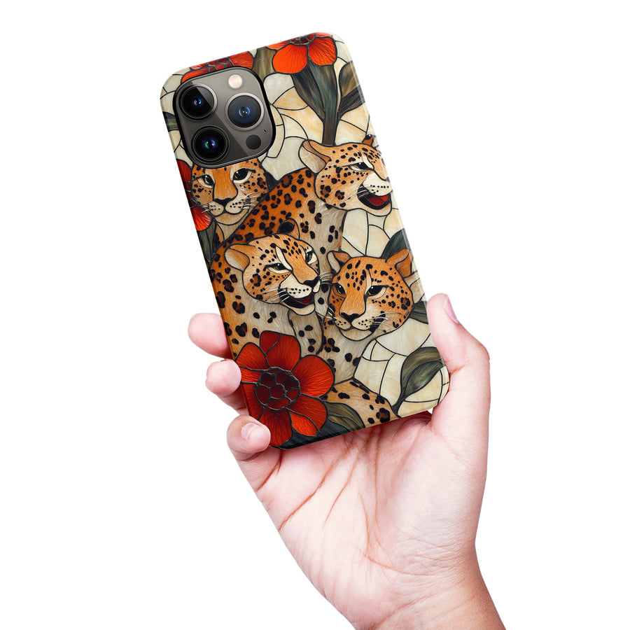 iPhone 13 Pro Max Baby Leopards Stained Glass Phone Case