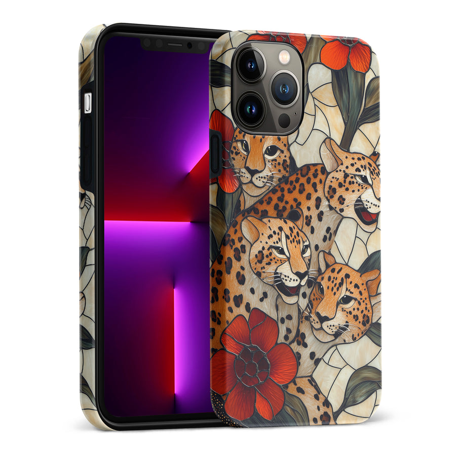 iPhone 13 Pro Max Baby Leopards Stained Glass Phone Case