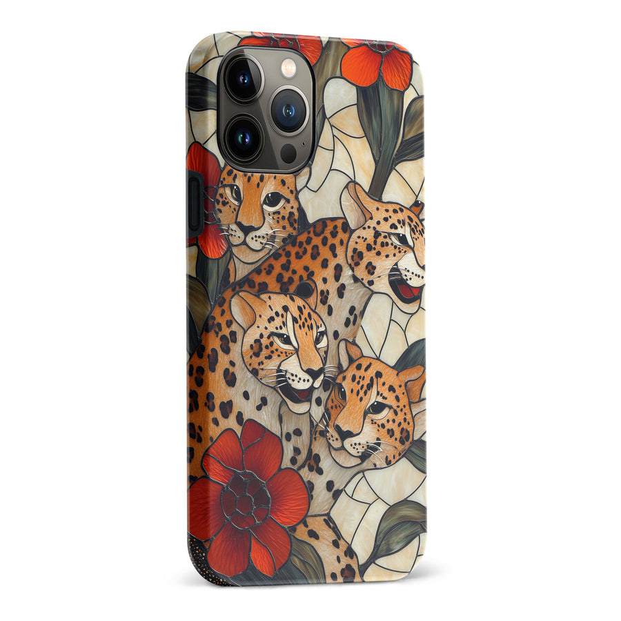 iPhone 13 Pro Max Baby Leopards Stained Glass Phone Case