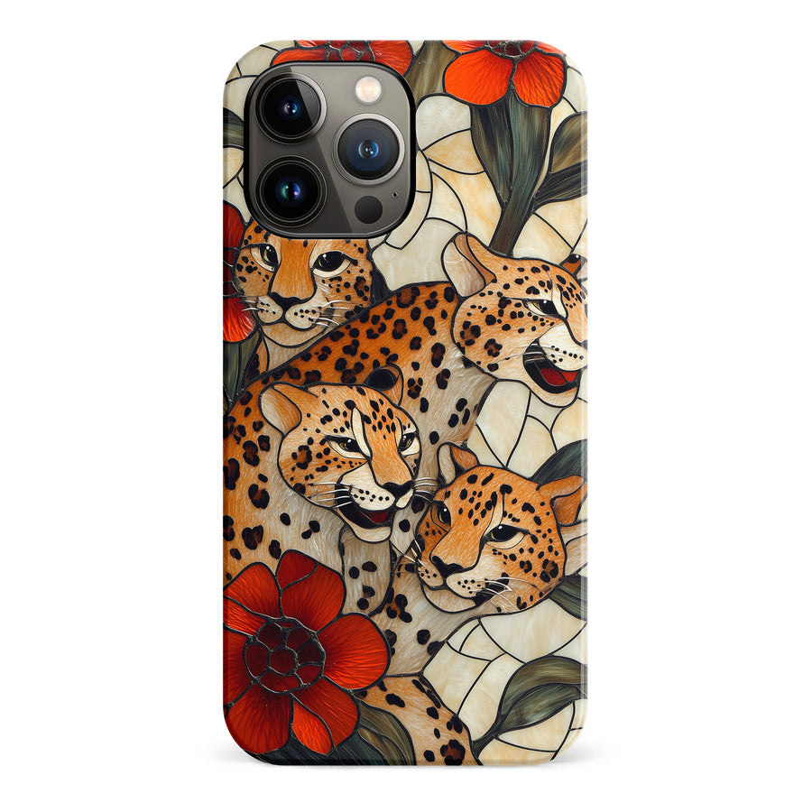 iPhone 13 Pro Max Baby Leopards Stained Glass Phone Case