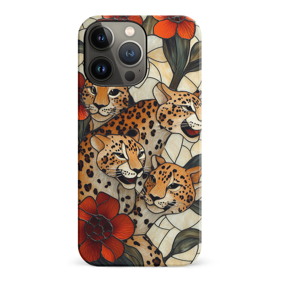 iPhone 14 Pro Baby Leopards Stained Glass Phone Case