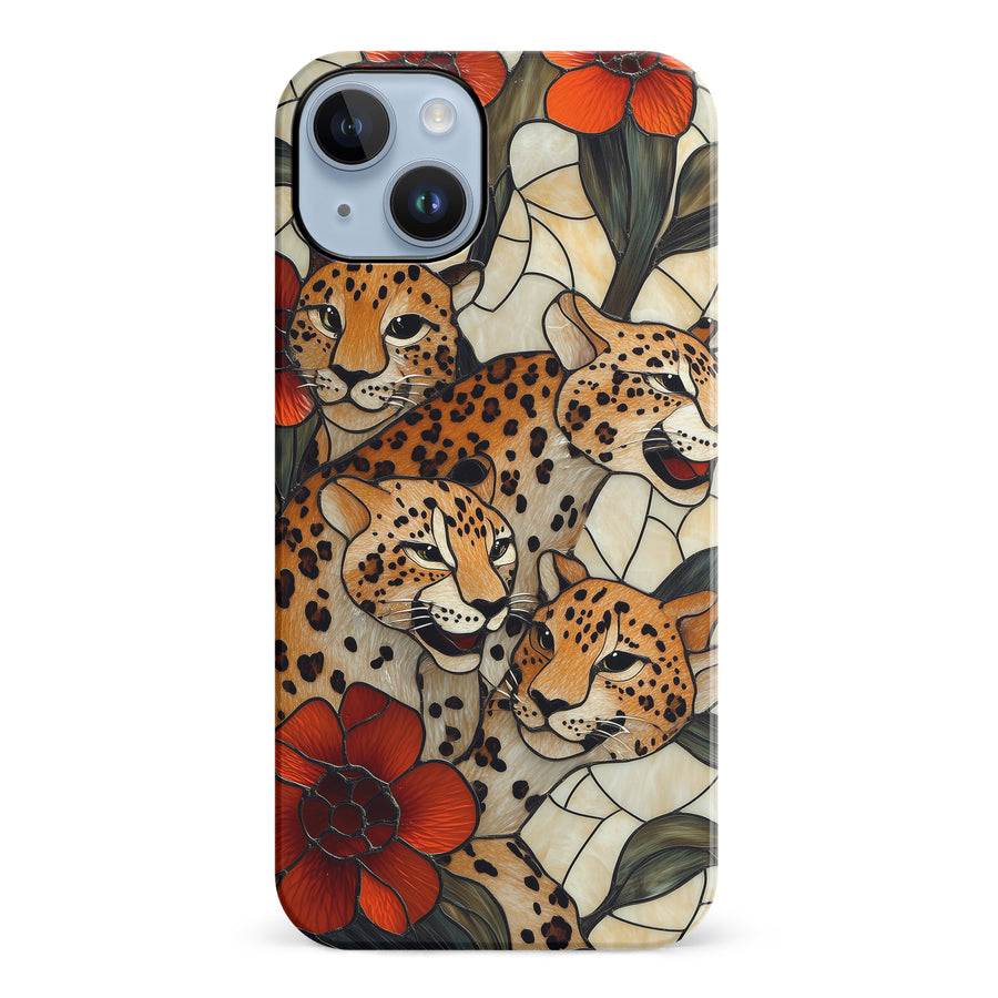 iPhone 14 Plus Baby Leopards Stained Glass Phone Case