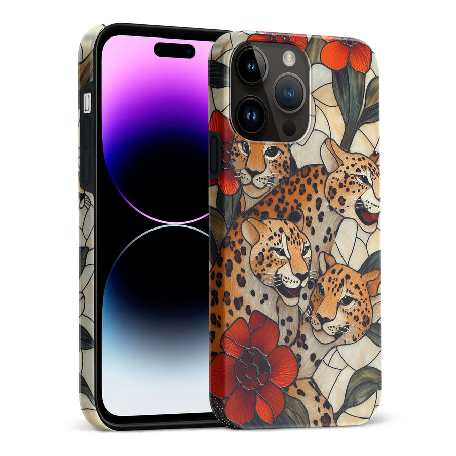 iPhone 15 Pro Max Baby Leopards Stained Glass Phone Case