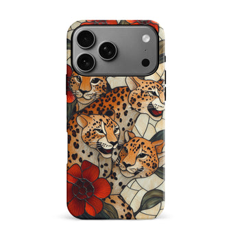 iPhone 17 Pro Max Baby Leopards Stained Glass Phone Case