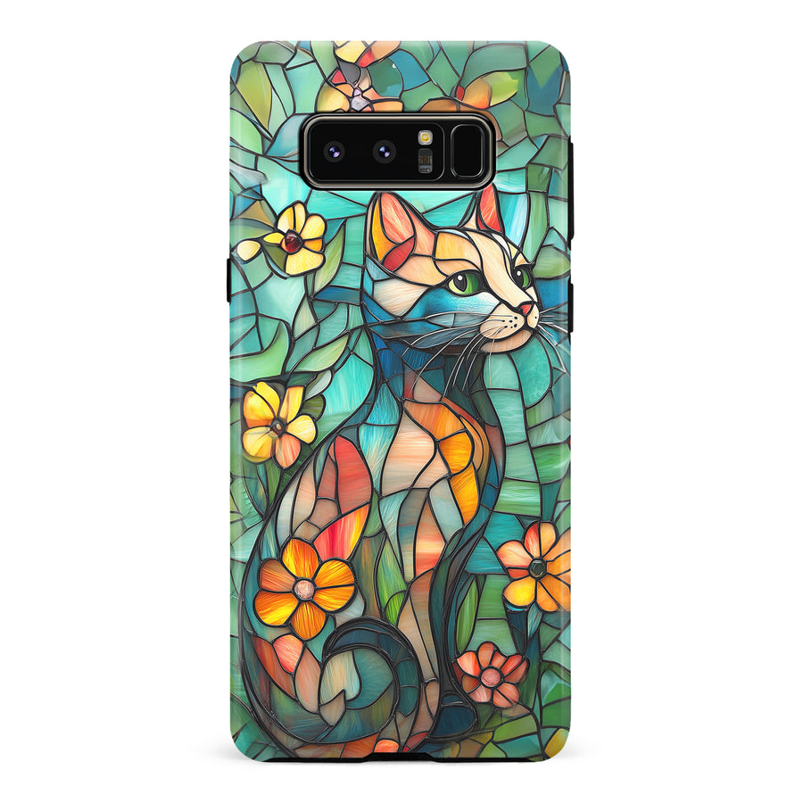 Samsung Galaxy Note 8 Elegant Cat Stained Glass Phone Case