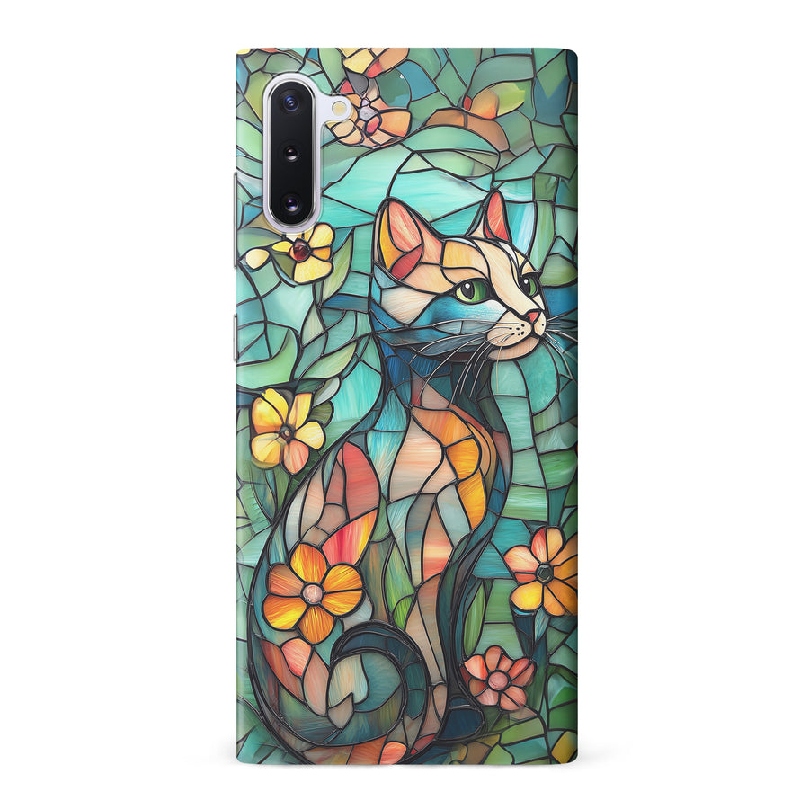 Samsung Galaxy Note 10 Elegant Cat Stained Glass Phone Case