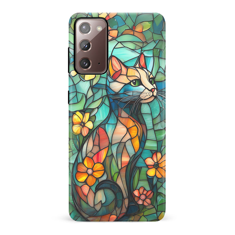 Samsung Galaxy Note 20 Elegant Cat Stained Glass Phone Case