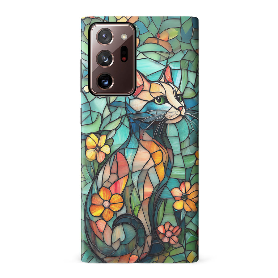 Samsung Galaxy Note 20 Ultra Elegant Cat Stained Glass Phone Case