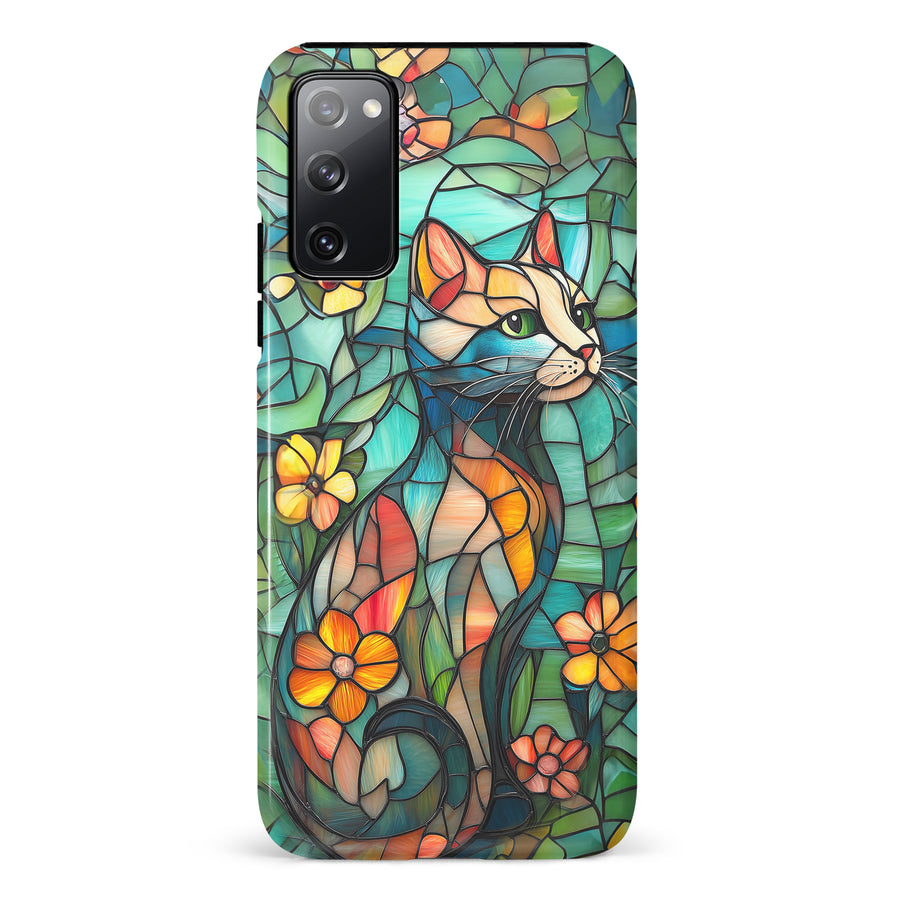 Samsung Galaxy S20 FE Elegant Cat Stained Glass Phone Case