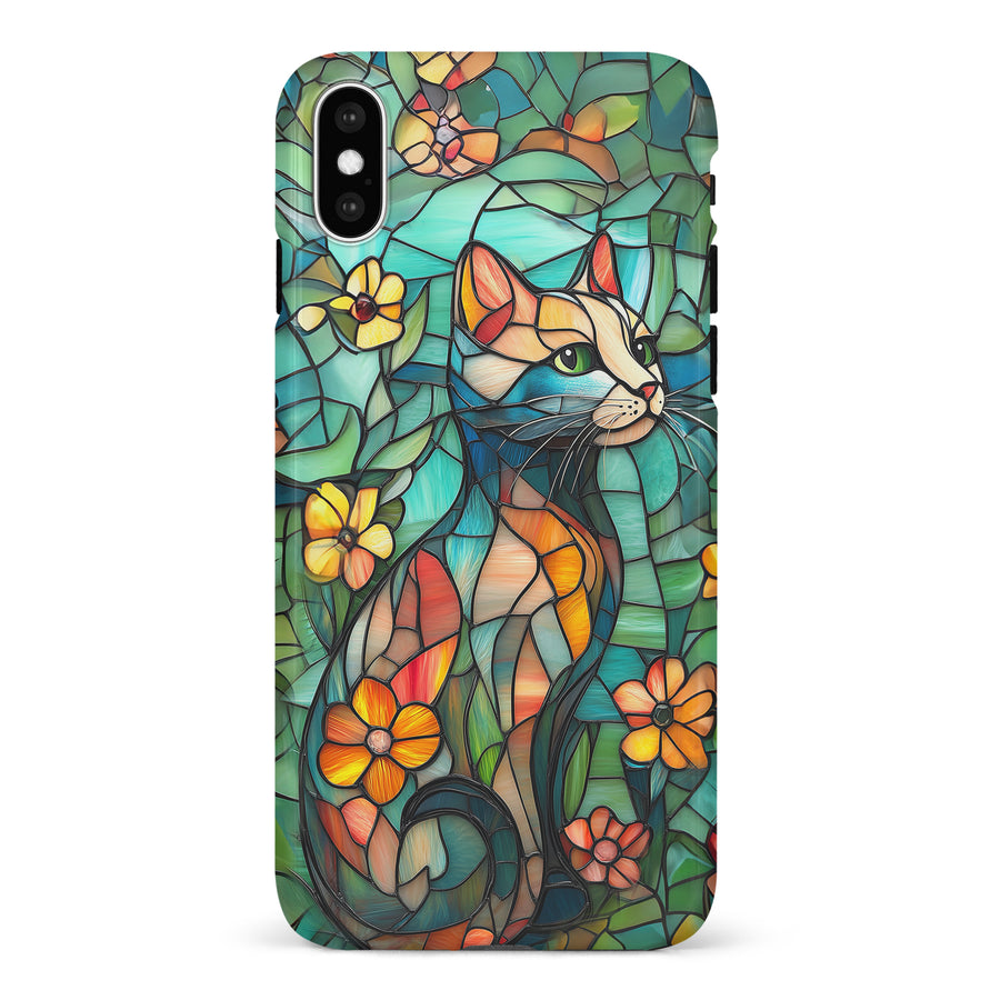 iPhone X/XS Elegant Cat Stained Glass Phone Case