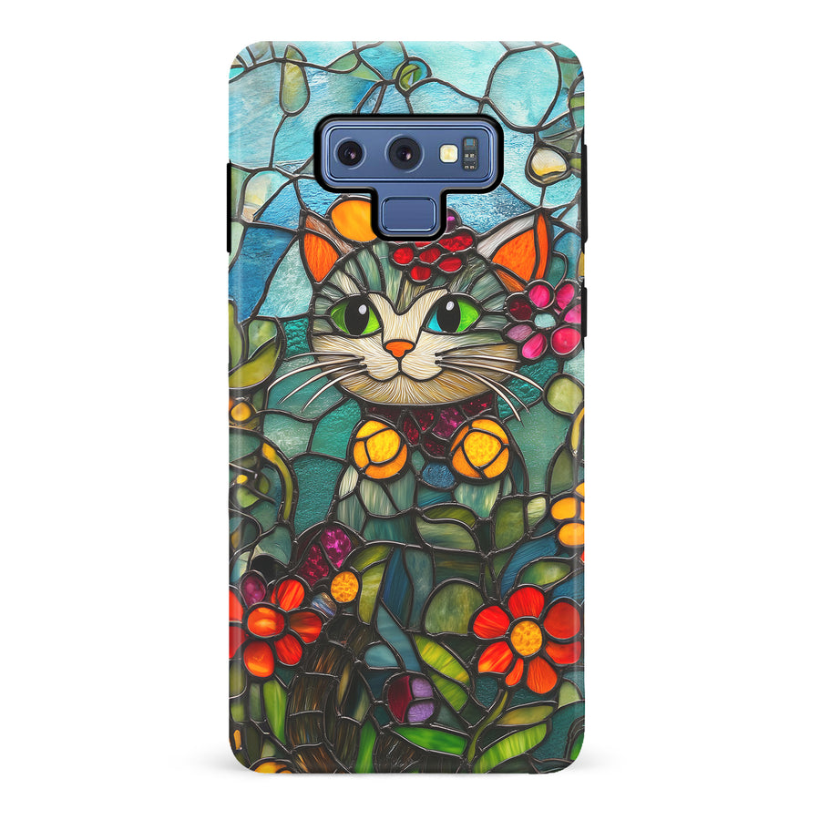 Samsung Galaxy Note 9 Smiling Lucky Cat Stained Glass Phone Case