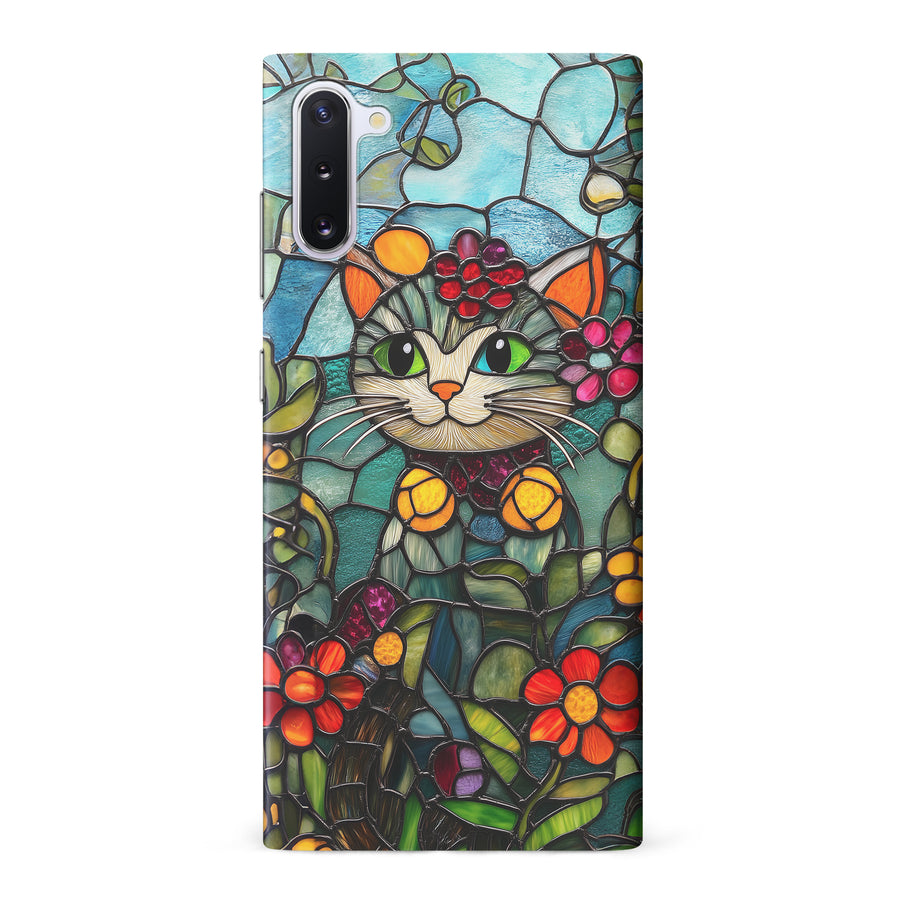 Samsung Galaxy Note 10 Smiling Lucky Cat Stained Glass Phone Case