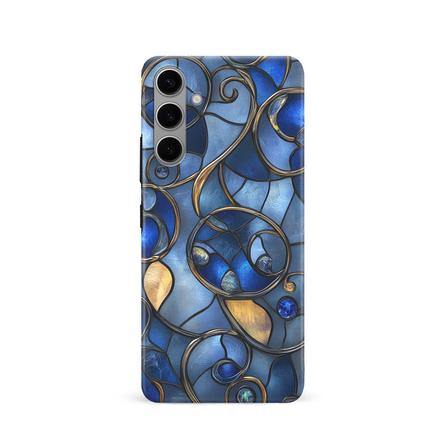 Samsung Galaxy S24 Oceanic Waves Stained Glass Phone Case