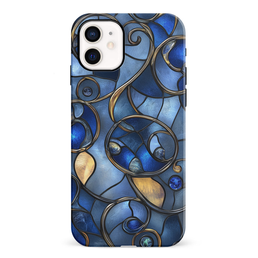 iPhone 12 Mini Oceanic Waves Stained Glass Phone Case