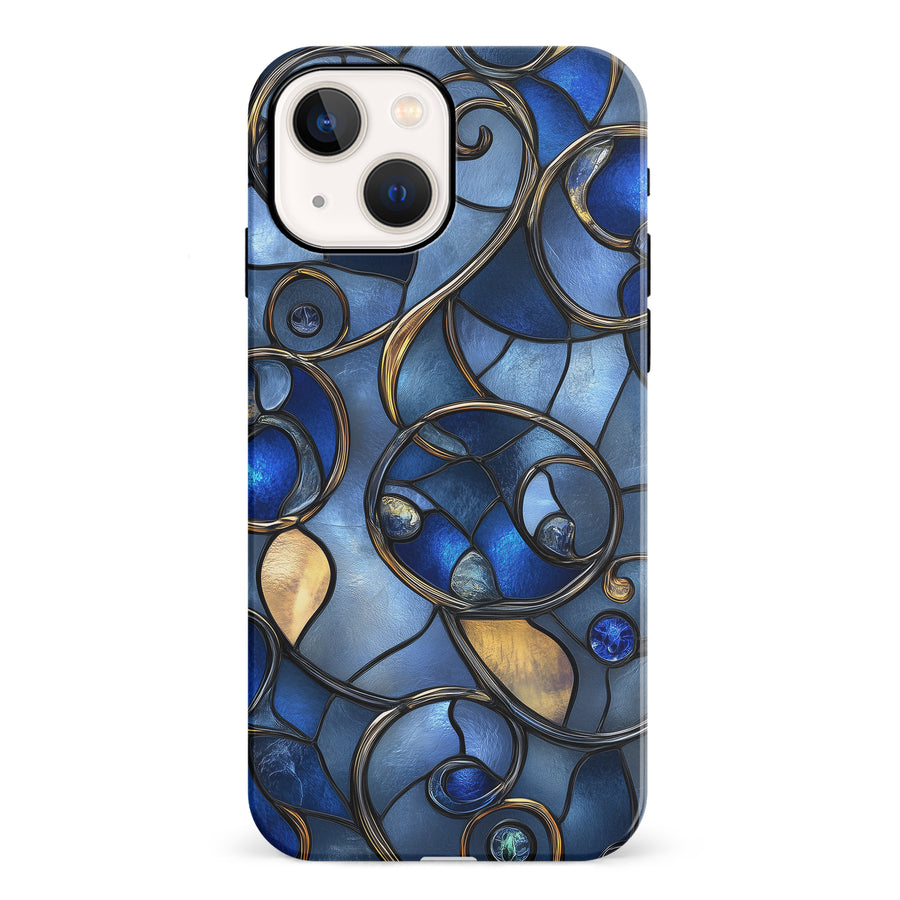 iPhone 13 Mini Oceanic Waves Stained Glass Phone Case