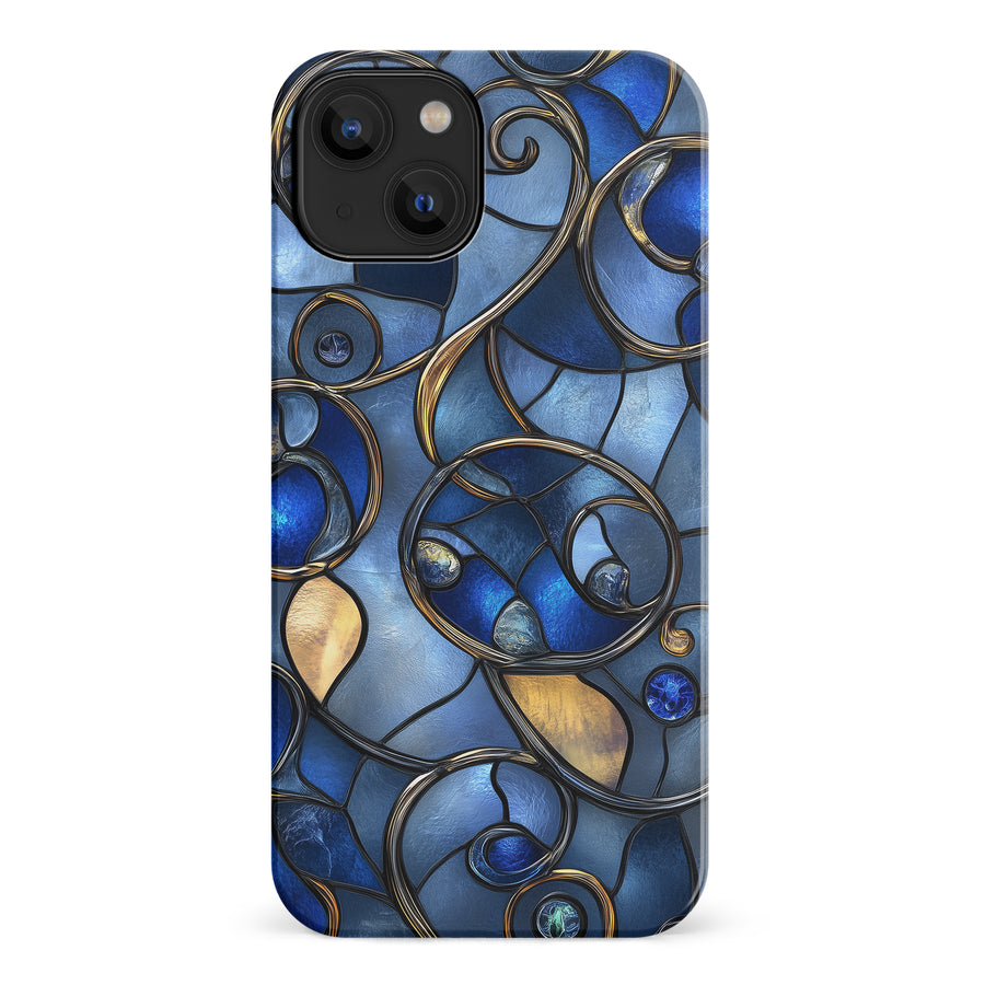 iPhone 14 Oceanic Waves Stained Glass Phone Case