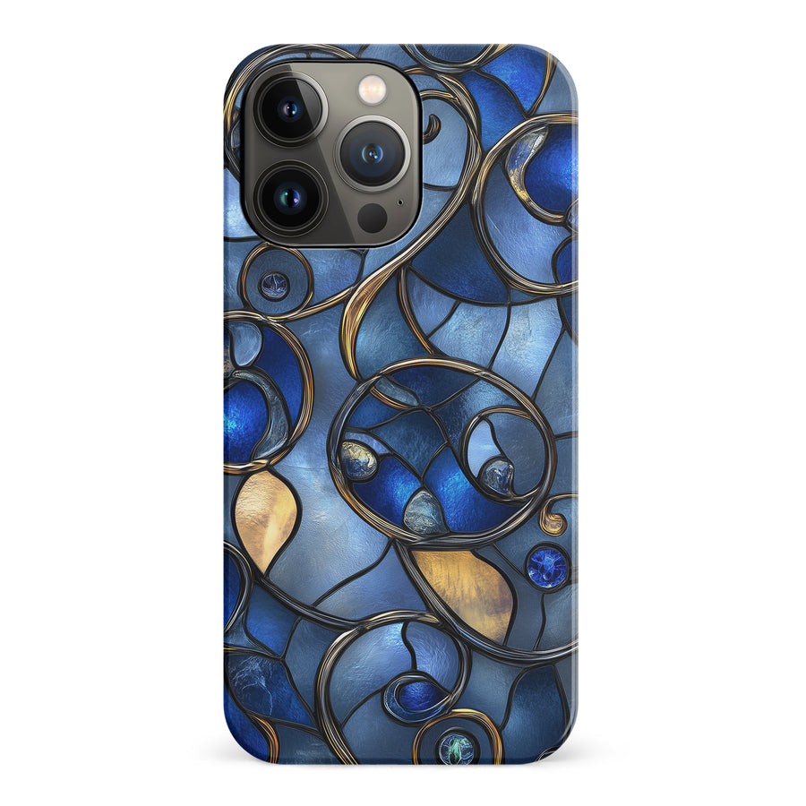 iPhone 14 Pro Oceanic Waves Stained Glass Phone Case