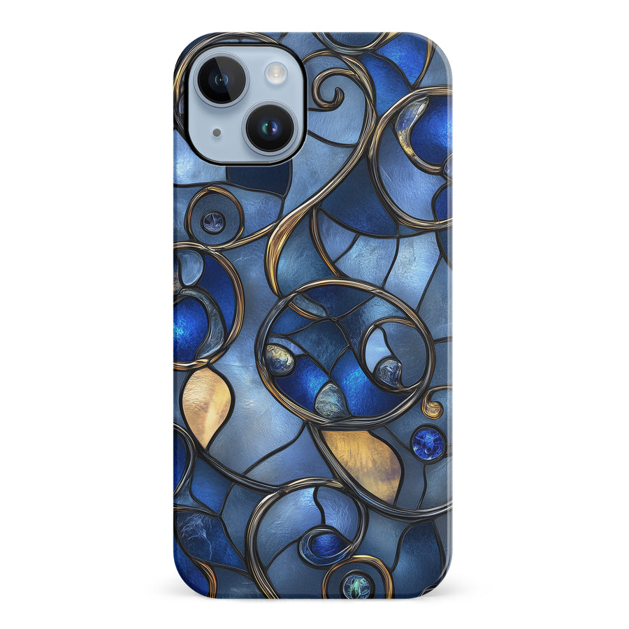 iPhone 14 Plus Oceanic Waves Stained Glass Phone Case