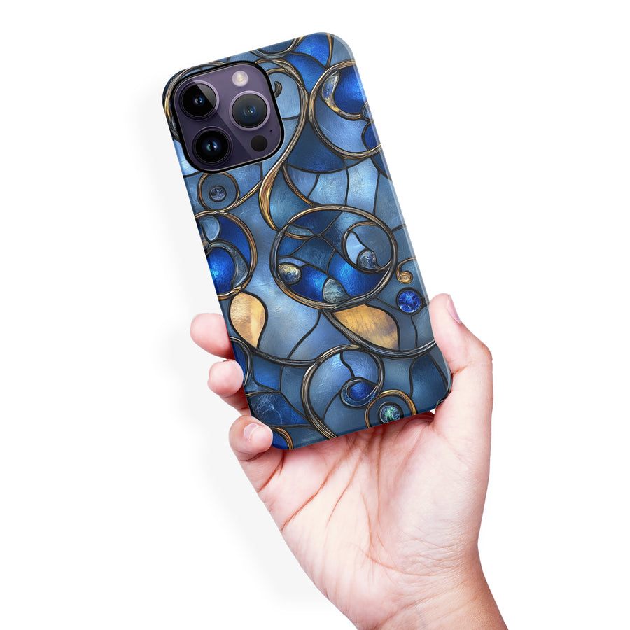 iPhone 14 Pro Max Oceanic Waves Stained Glass Phone Case