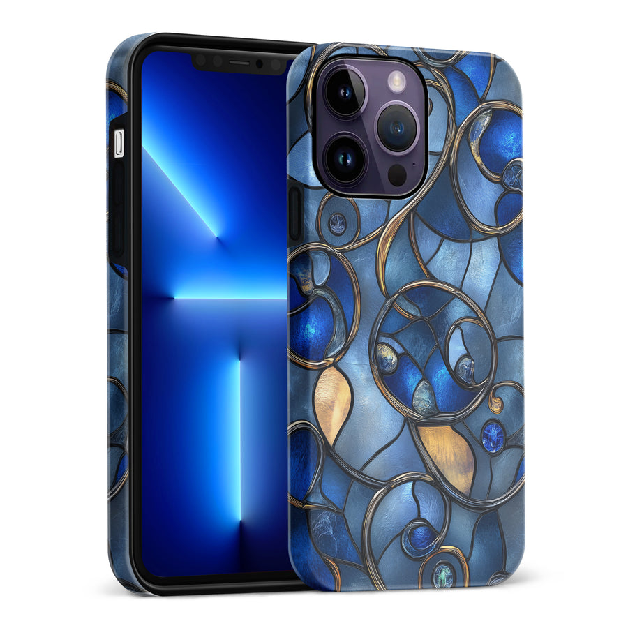 iPhone 14 Pro Max Oceanic Waves Stained Glass Phone Case