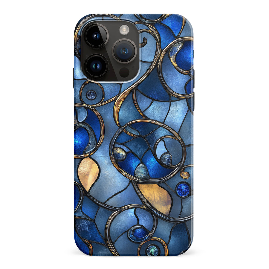 iPhone 15 Pro Max Oceanic Waves Stained Glass Phone Case