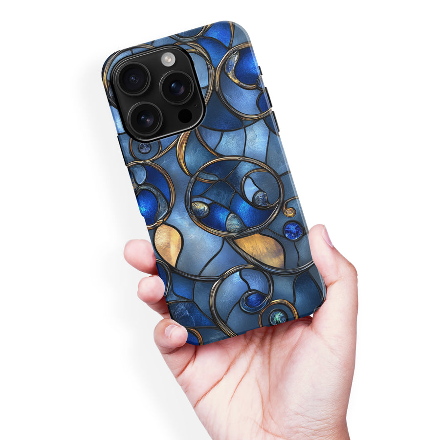 iPhone 16 Pro Max Oceanic Waves Stained Glass Phone Case